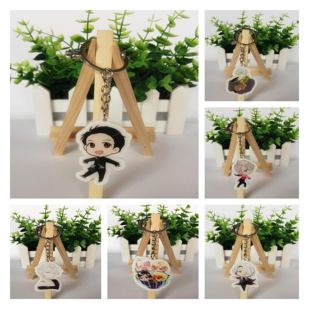 Popular Anime Yuri!! Victor Katsuki Yuri Plisetsky Acrylic Keychain Keyring Gift 100% Brand New High Quality 5cm Ice Skating Theme