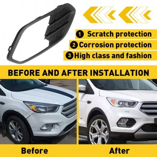 For Kuga 2017 Ford Escape 2018  Fog Light Lamp Cover Bezel Passenger Side US