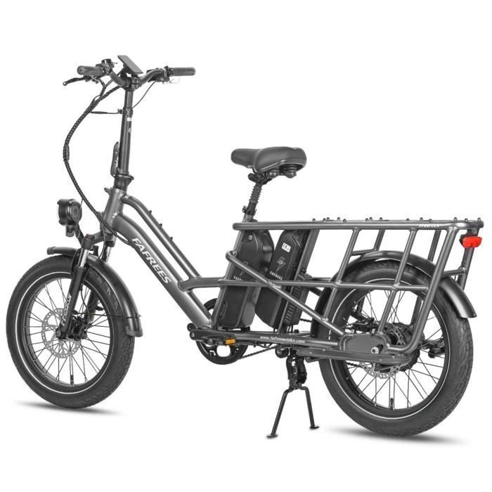 Fafrees FF20 CUV - Vélo cargo électrique - 250 W - 48 V - 24 Ah - Vitesse maximale 25 km/h - Gris - Avec porte-bagages arrière