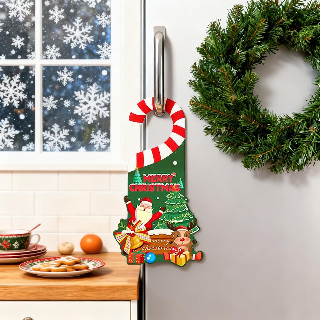 6 шт. Рождественское украшение-подвеска на дверную ручку, Рождественское украшение на дверную ручку, Легкая установка, Простое в использовании