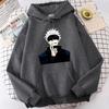 Женская толстовка с принтом Jujutsu Kaisen аниме Satoru Gojou, теплая осенняя толстовка с капюшоном в стиле Харадзюку, модный свободный спортивный костюм