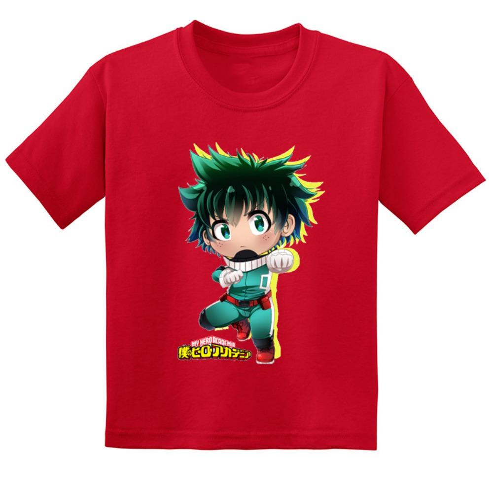 Аниме Моя геройская академия Принт Мультяшная Детская Футболка Boku No Hero Academia Одежда для Мальчиков и Девочек Лето Детская Хлопковая Футболка