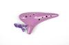 TNG Ocarina, Single [12-Hole  Alto] High-Quality C Key AC (Includes Fingering Chart), for Wind Instruments, Glazed Finish (Purple)