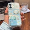 Синяя клетчатая рыба подходит для чехла для мобильного телефона Apple 16 feather cream iPhone15promax мультяшный 14/13.