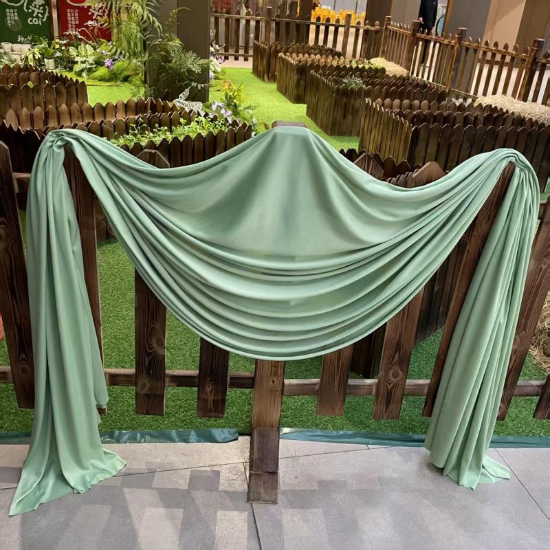 Beige Milk Tea, Champagne, and Avocado Green Wedding Backdrop Decoration - Retro French Style Photography Cloth