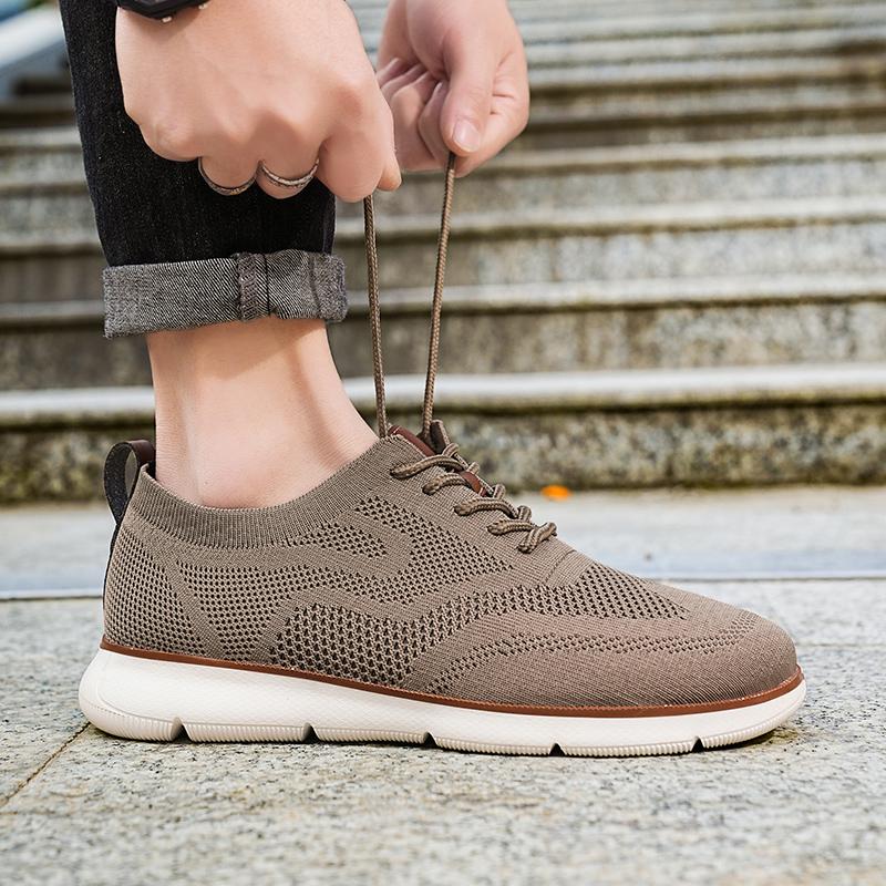 Модные мужские повседневные туфли в ретро-стиле, легкие вязаные кроссовки для ходьбы, дышащая сетка, уличные туфли на плоской подошве для путешествий