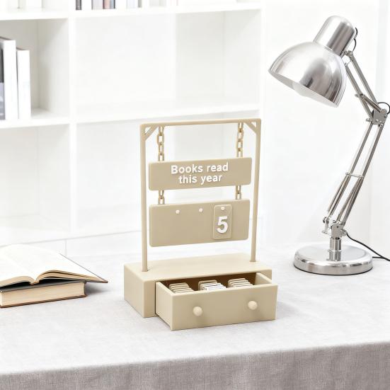 Трекер прочитанных книг 3D-печатная табличка для полки Счетчик глав Трекер прочитанных книг за этот год со сменными наборами цифр Подарок для книголюбов
