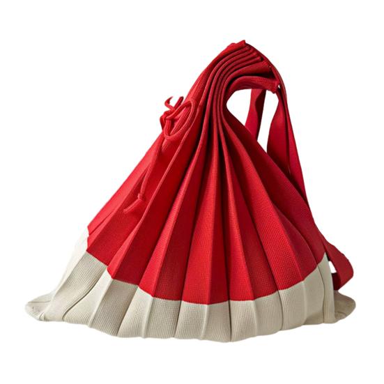 Складная сумка для покупок, многоразовая, аккордеон, продуктовая сумка-тоут, сумка через плечо с цветовыми блоками, плиссированная, для покупок продуктов, для повседневных дел