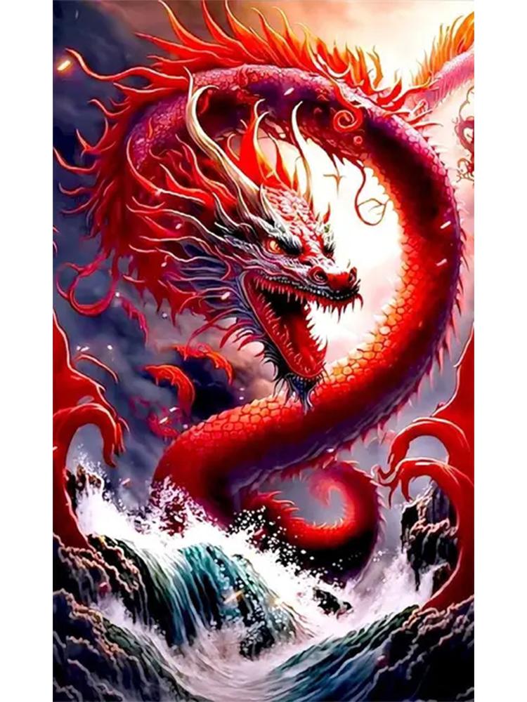 2024 New 5DDIY Diamond Painting Fantasy Chinese Wind Dragon Decoration Myth Twelve Zodiac Animals Painting Wall Art  Decoration