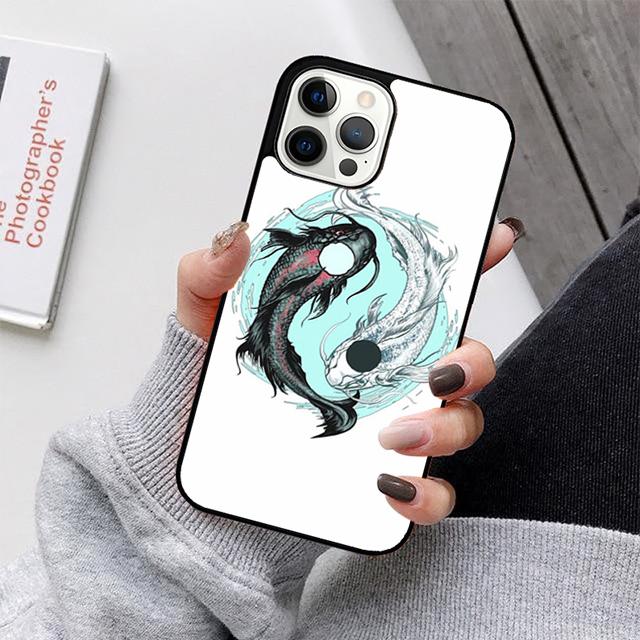 Чехол для телефона с изображением рыбы кои Инь-Ян для iPhone 17 Air 16 15 14 12 13 11 Pro MAX apple Plus Coque