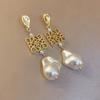 Silver Needle Retro Metallic Faux Pearl Chinese Knot Earrings: National Style High-End Elegant Jewelry