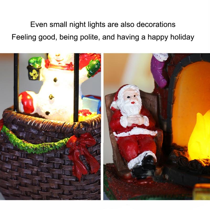 Рождественские украшения, подвесной ночник, Рождественский стоячий Санта-Клаус, украшения из смолы, воздушный шар, камин на Рождество
