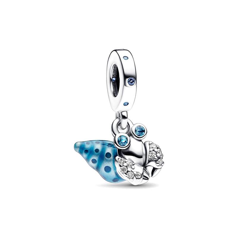 Pandora Glow-in-the-dark hermit crab sterling silver pendant women's blue 792700C01