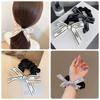 Korean Large Bow Hair Rope Ponytail Braided Large Intestine Scrunchie  for Meatball Head
