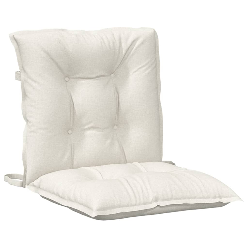 Low back Chair Cushions 6 pcs Melange Cream 100 x 50 x 7 cm Fabric