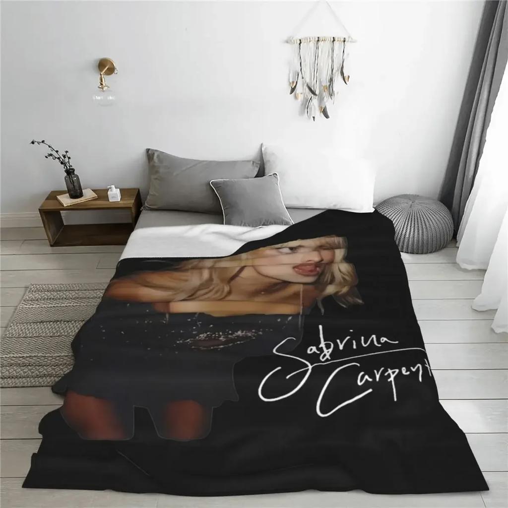 Уютное одеяло Sabrina Carpenter Eras Tour, мерч, декоративное для кровати, для альбома Espresso, мягкий фланелевый плед для автомобиля