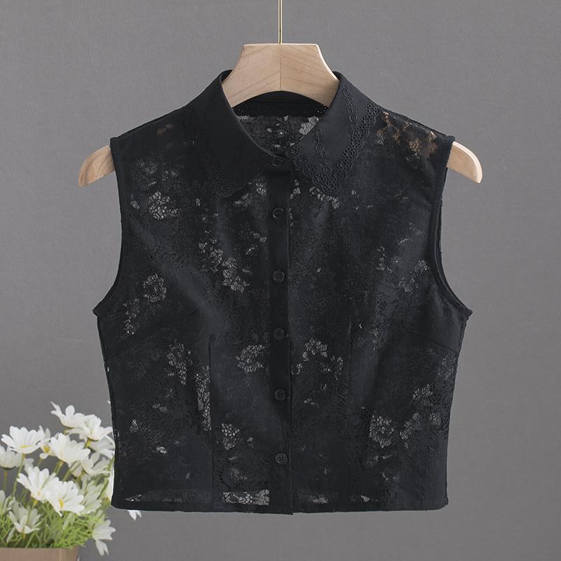White Embroidery Fake Collar Women For Blouse Sweater Detachable Camisole Half Shirt False Collar Woman Lapel Vest Collars Decor