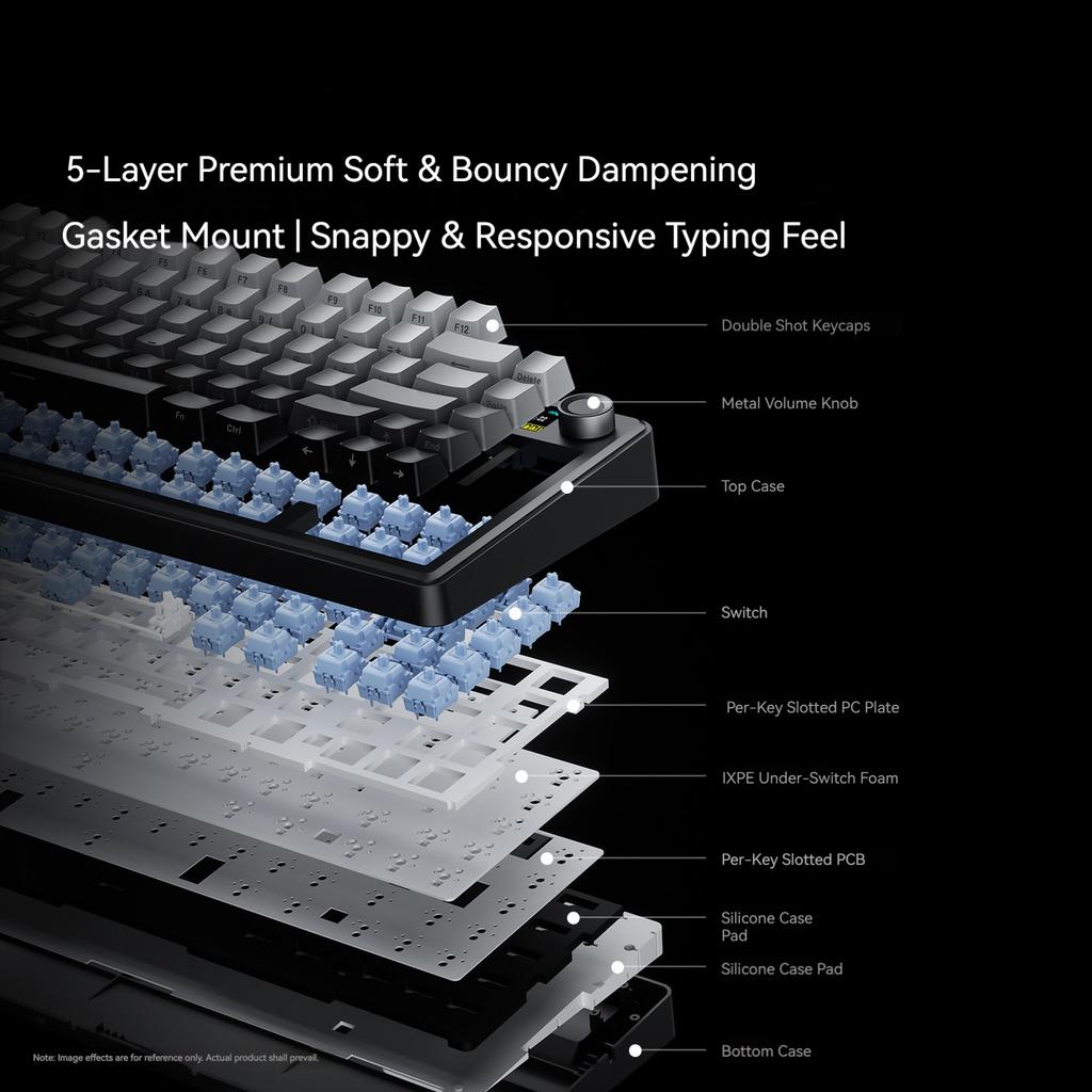 AULA F75 Max/F75 Mechanical Keyboard Custom 75% Layout RGB Backlight Wireless Bluetooth Gaming Keyboard With Screen And Knob