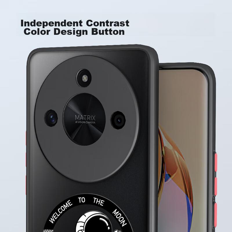 Phone Case Honor X50, Honor X50 GT Shockproof Silicone Upgraded Lens Full Protection Cartoon Graffiti Semi-Transparent Unisex Contrasting Colors