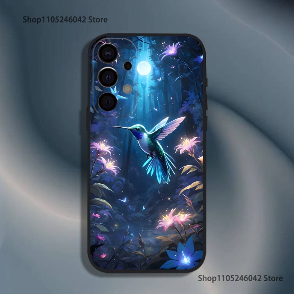 Colorful Bird Hummingbird For Samsung Phone Case S26,S25,S24,S21,S22,S23,S30,Ultra,S20,Plus,Fe,Lite,5G Black Cover