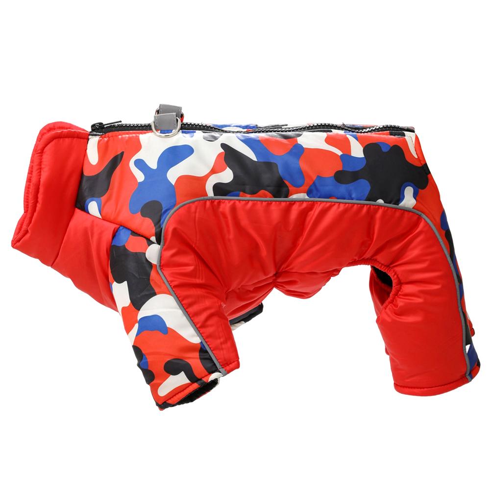 Утепленные комбинезоны для собак, зимняя ветрозащитная теплая куртка для щенков маленьких и средних собак с D-образным кольцом, эластичная, светоотражающая, одежда для чихуахуа и йоркширских собак