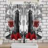 Purple Cherry Kitchen Tier Curtains, Spring Sakura Floral Cafe Curtains for Living Room,Bathroom,Dining Room Over Sink,Laundry