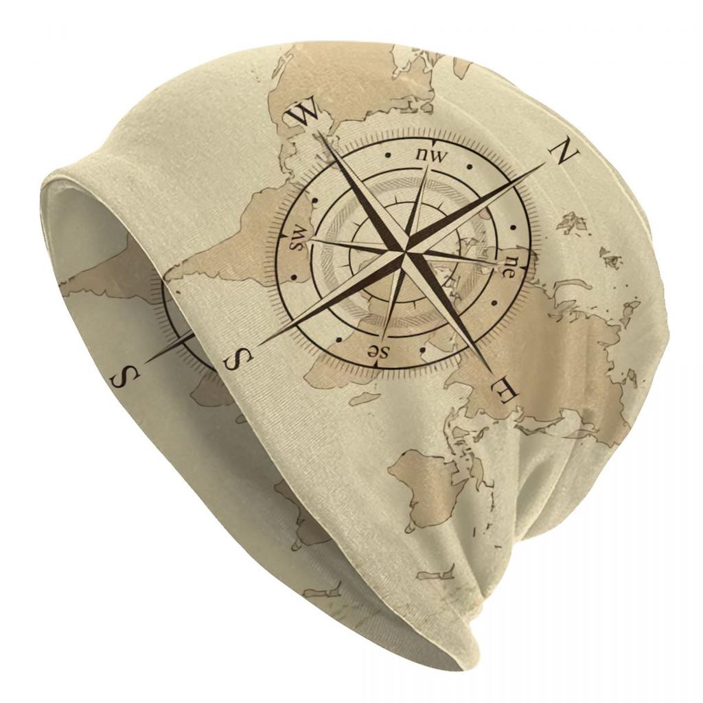 Compass Rose Mountain Skullies шапки шапки для унисекс женщин унисекс хип-хоп зимняя теплая вязаная шапка для взрослых морские шапки с капюшоном