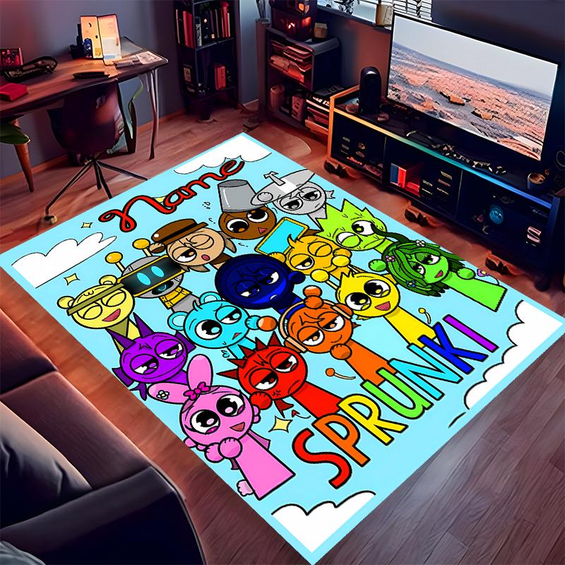 Custom personalization Game Sprunki Print Area Rug - Soft, Washable Non-Slip Indoor Mat,Living Room,Home&Office Decorative Rug