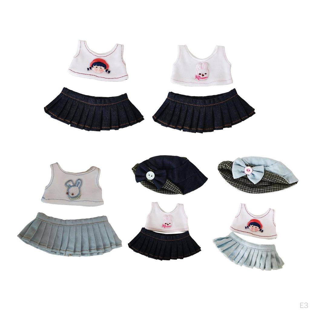 Одежда для кукол 6 дюймов, комплект юбок для кукол, футболки и аксессуары для игры, одежда своими руками