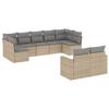 VidaXL Salon de Jardin avec Coussins 9 pcs, Canapés de Terrasse, Ensemble de Meubles de Patio, Mobilier d'Extérieur, Beige 3251756