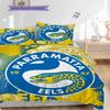 Комплект постельного белья с узором Parramatta Eels Одеяло Постельное белье Наволочка Домашний Декор Подарок на День Рождения (1 пододеяльник + 2 наволочки, без наполнителя)