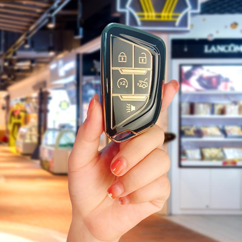 Cadillac Key Case Full Cover for CT5, CT4, CT6, XT5, XT4, XT6, ATSL - High-End Car Shell Buckle