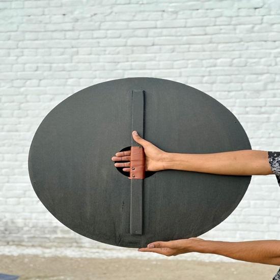 Handmade Viking Wooden Shield Tribal Raven Design, Norse LARP Cosplay