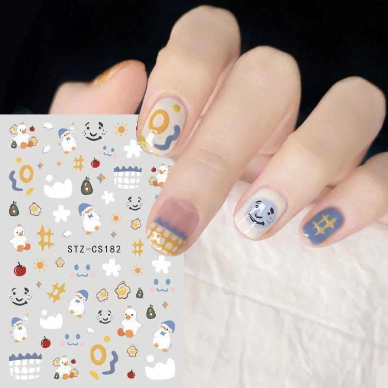 Наклейка для ногтей Милый розовый котенок мультяшный граффити кошка клейкая наклейка для ногтей