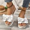 Fashion Female Shoes 2025 Outdoor Open Toe Women's Slippers Platform Casual Slippers Women Bow Tie Wedges Plus Size Sandals Zapatos