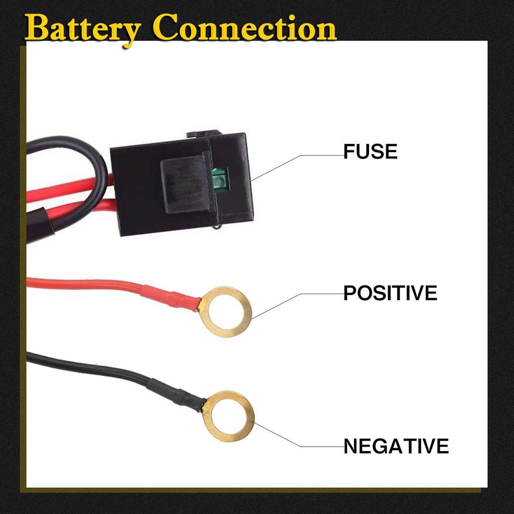 LED Light Bar Wiring Harness Kit,2 Leads 12V On Off Switch Power Relay Blade Fuse for LED Work Light