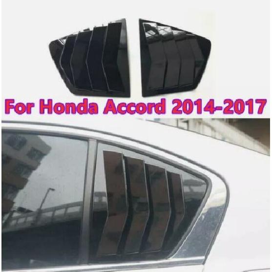 Glossy Black Side Window Louver Shutter Cover Trim For Honda Accord 2014-2017