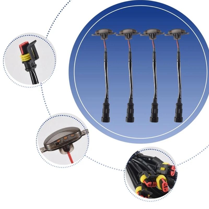 4 шт. Желтые янтарные светодиодные фонари решетки дневного ходового света противотуманная фара для установки спереди на автомобиль