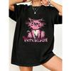 Oversized T-Shirt Black Pink Cat With Vrtrdisun Text Graphic Streetwear Fashion Casual Wear