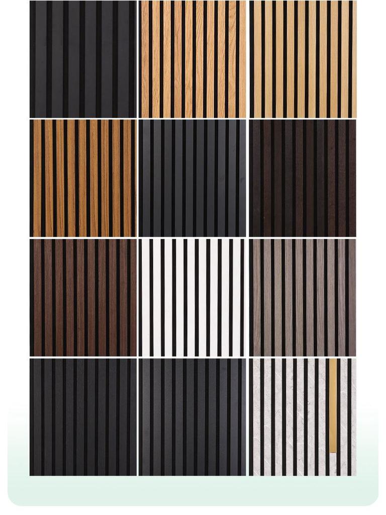 Wood Strip Polyester Fiber Sound-Absorbing Wall Panel for Decoration and Insulation
