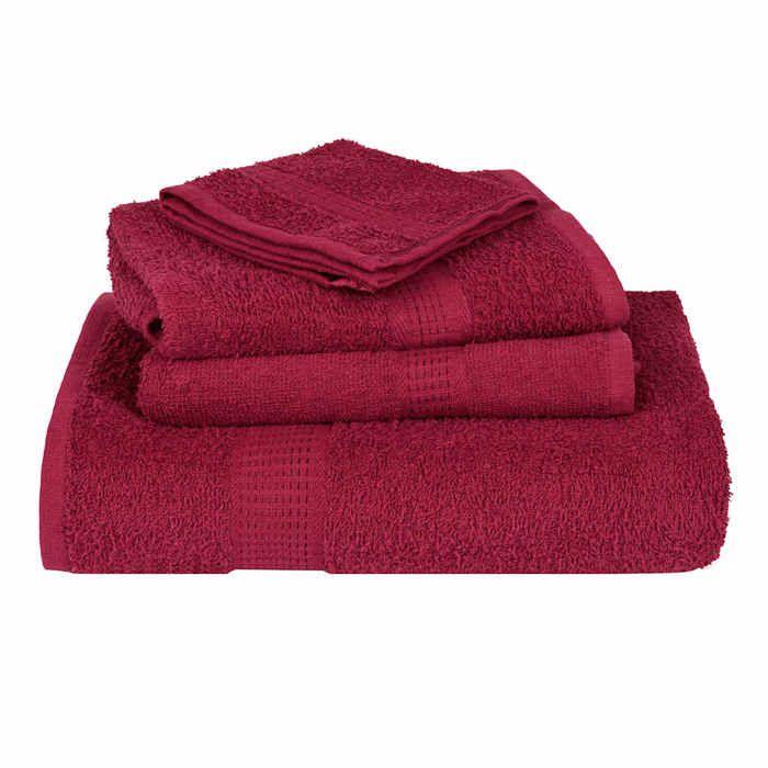 VidaXL Serviettes de toilette 4 pièces FROGN Bordeaux 30 x 30 cm 100 % coton 136729