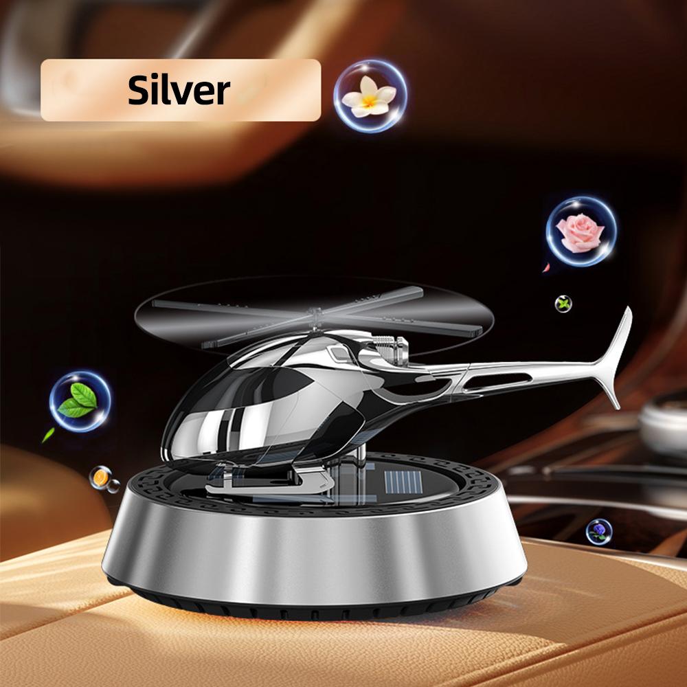 Вращающийся освежитель воздуха для автомобиля на солнечных батареях, вертолет, солнечная ароматерапия, украшения из сплава, ароматизатор, автоматический диффузор ароматов, удаление запаха