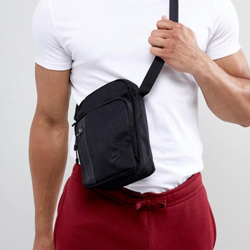 Nike Polyester Shoulder Bag, Crossbody Bag Regular Unisex Black Casual BA5268-010 Casual BA5268-010
