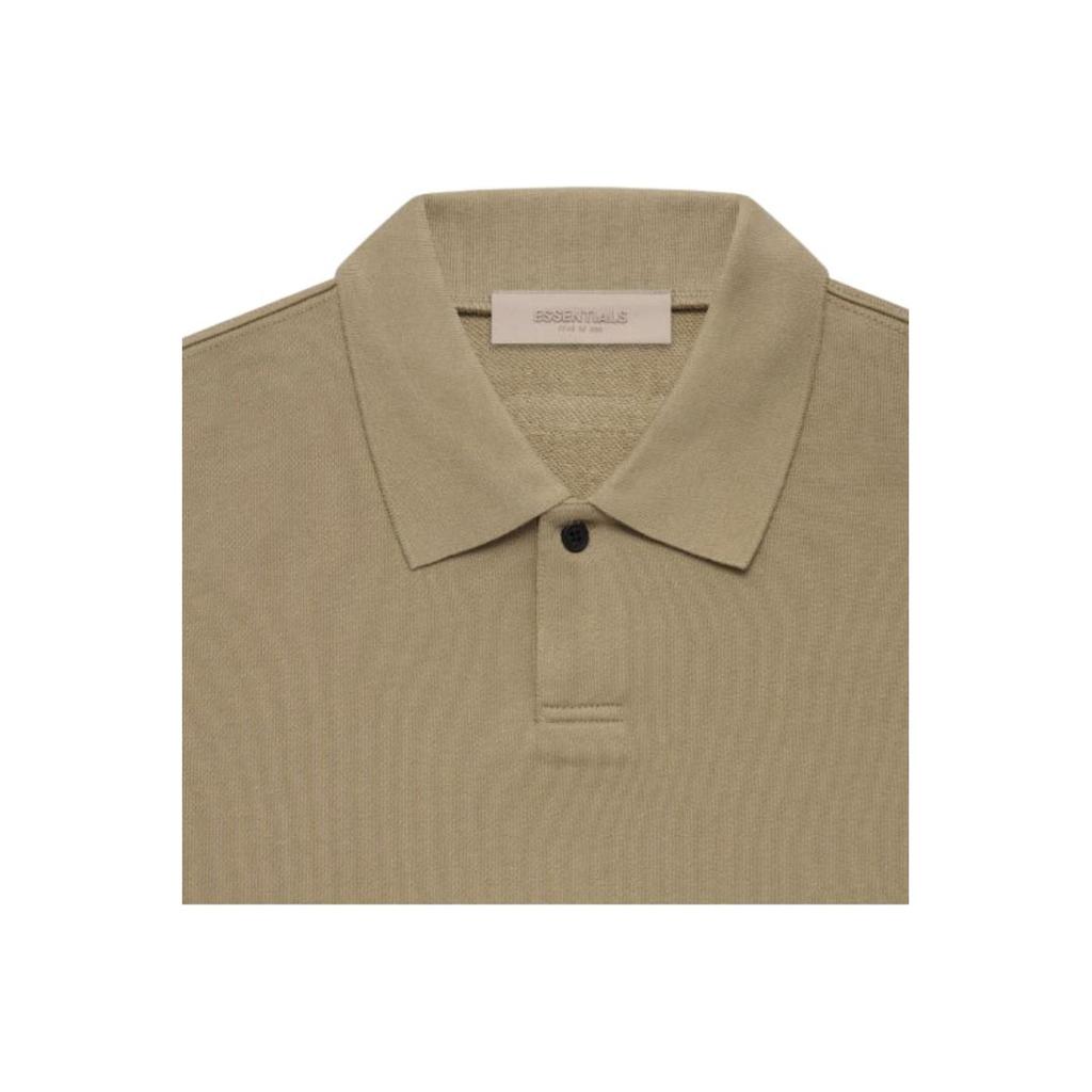 Fear of God Essentials Мужская и женская рубашка-поло с длинным рукавом SS22, рубашки-поло, дубово-коричневая, FOG-SS22-265