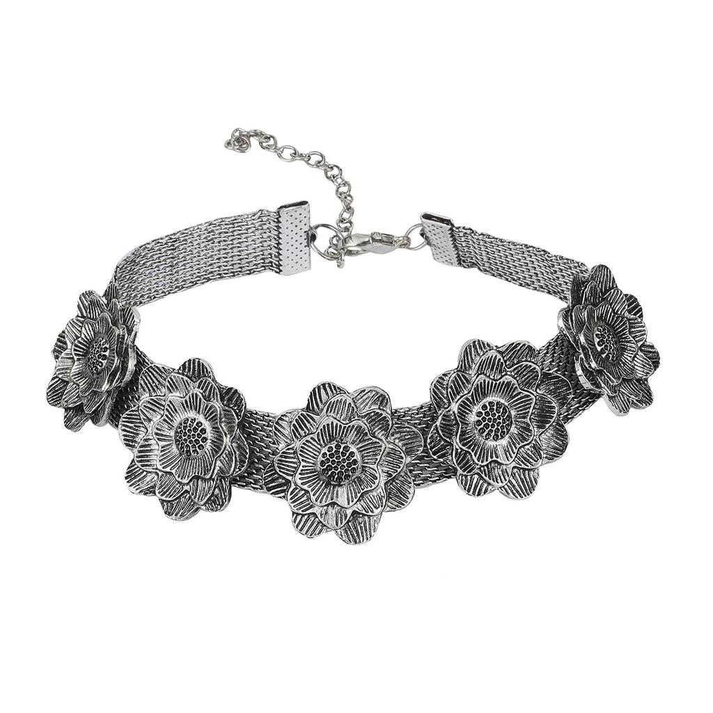 Новейший стильный традиционный набор украшений из окисленного серебра для женщин