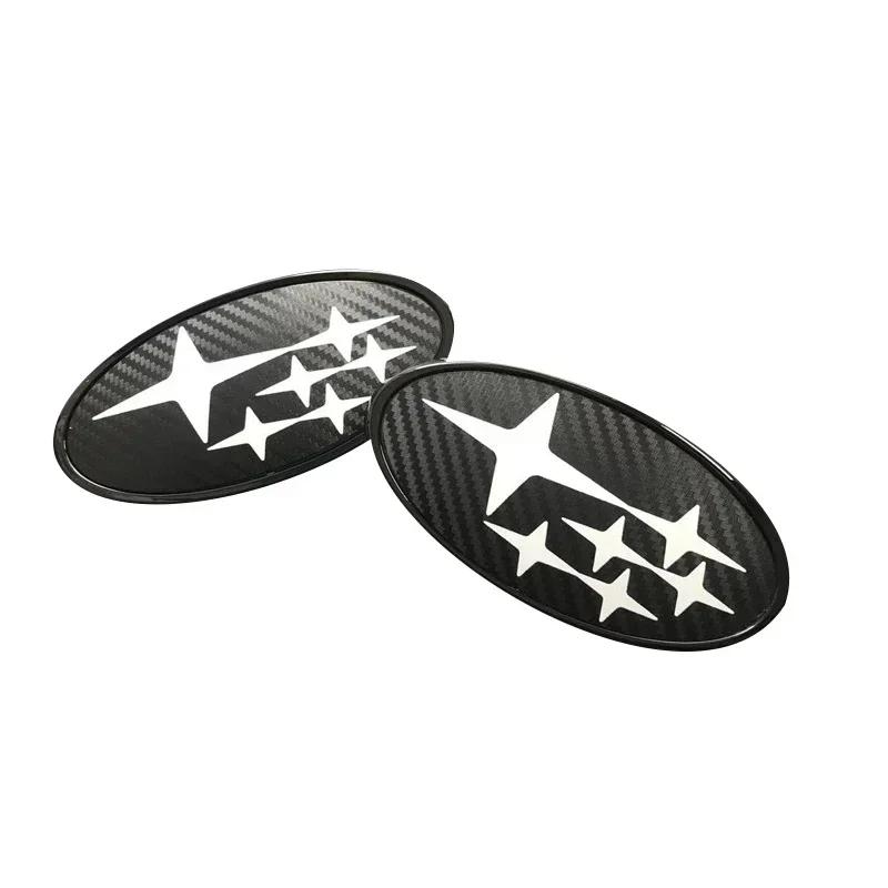 2PCS Acrylic Car Front Logo Rear Badge Emblem Sticker for Subaru XV Outback Impreza BRZ WRX STI Legacy Forester Accessories