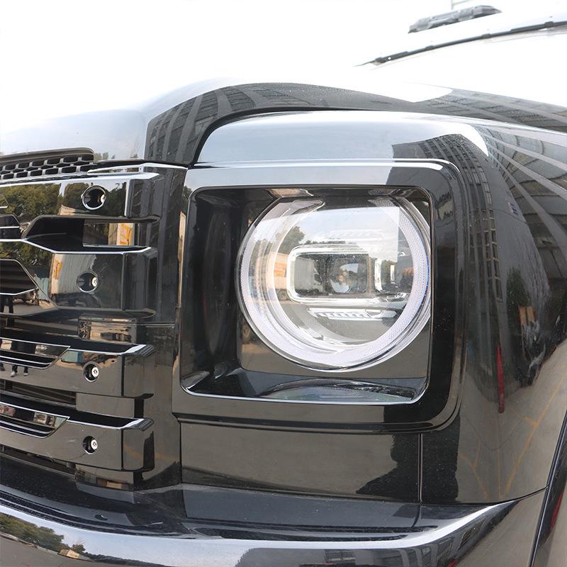 Комплект рамок фар Haval H9 2-го поколения: Решетка, ABS, Светодиодные бусины, Дизайн Черный Воин