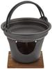 Asahi Iron Nanbu Sukiyaki Pot Stove Set Cast Natural Wood Japan QSK41 Iron/Wood Stand