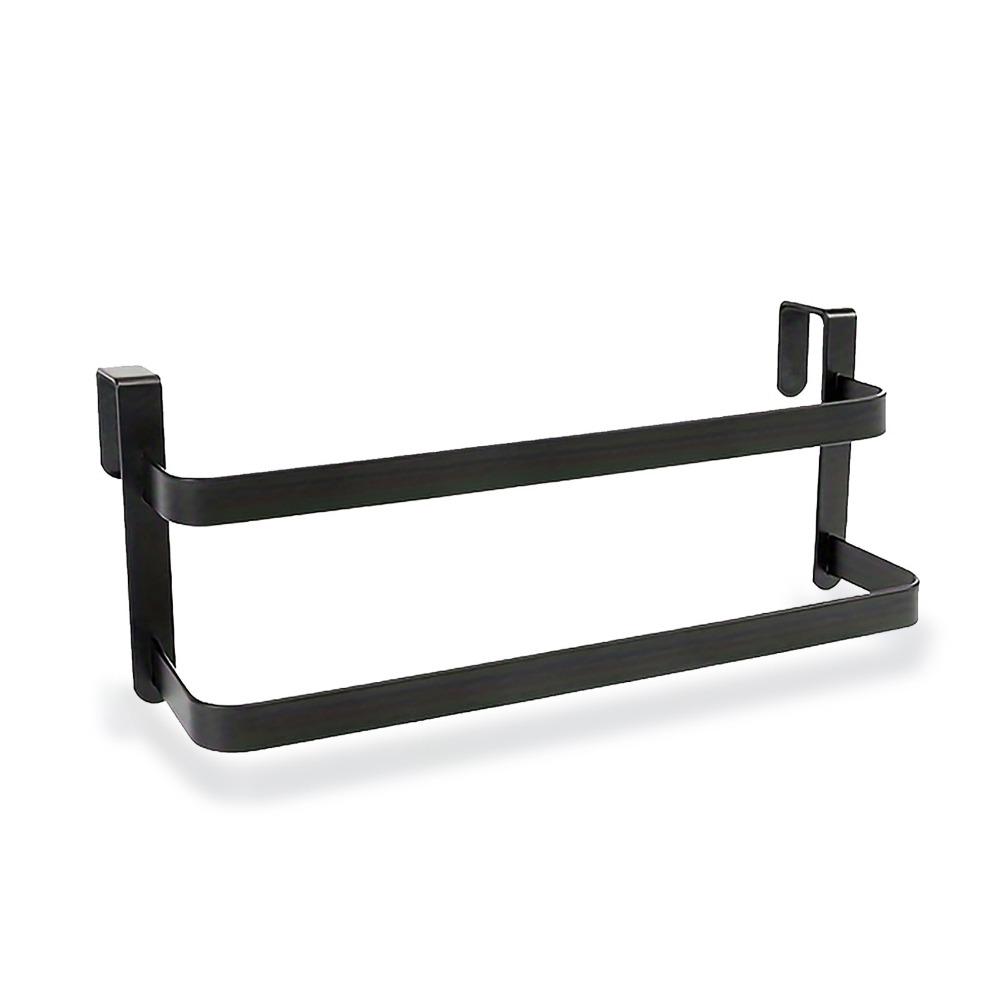 Practical Hanging Cabinet Door Towel Rack 2 Layer Rust-resistant Towel Bar No Drilling Space-Saving Towel Hanger Home
