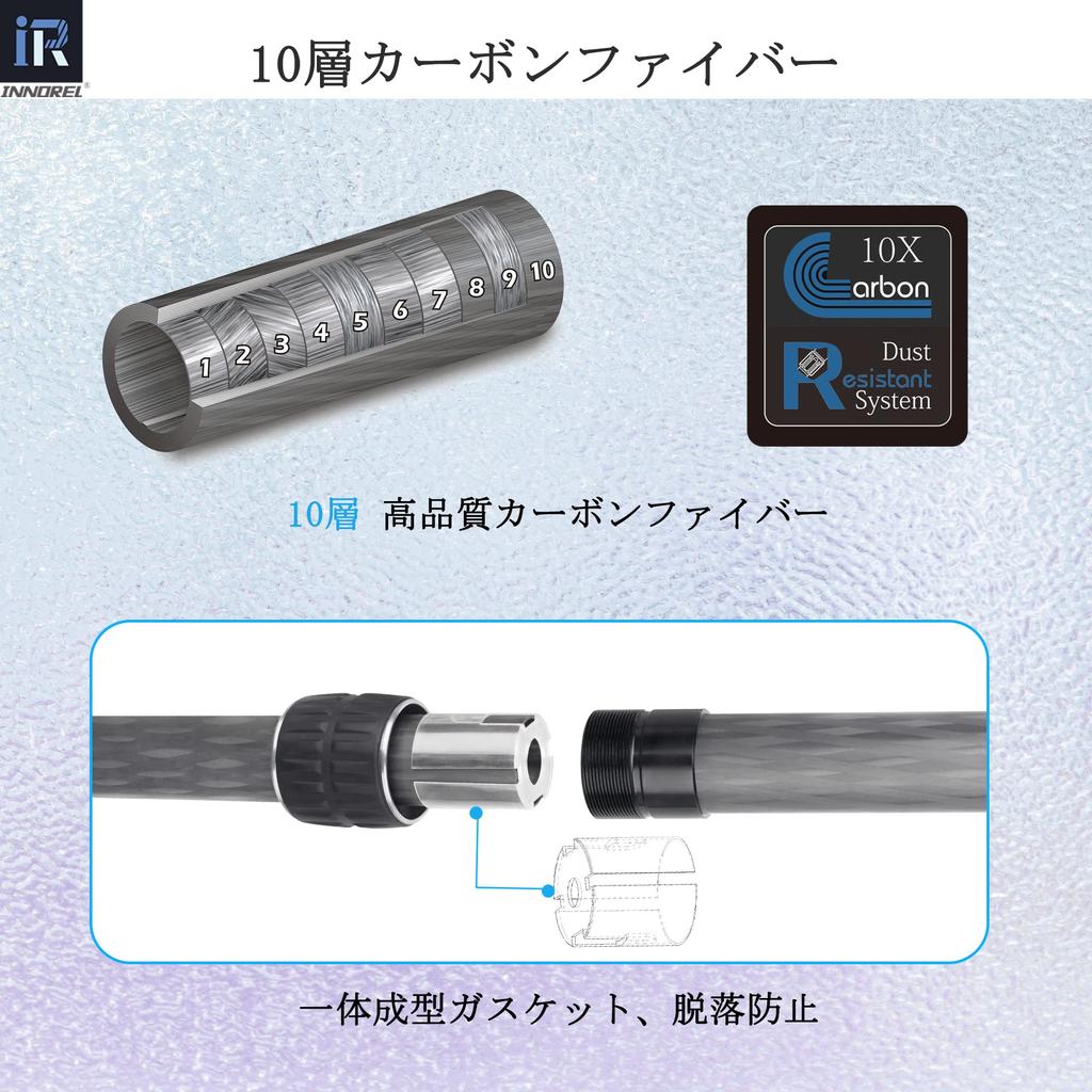 INNOREL Tripod Center Pole Универсальная удлинительная штанга Диаметр трубы 2 секции Телескопические штативы Аксессуары для штатива из углеродного волокна Монопод Размер резьбы ER222C